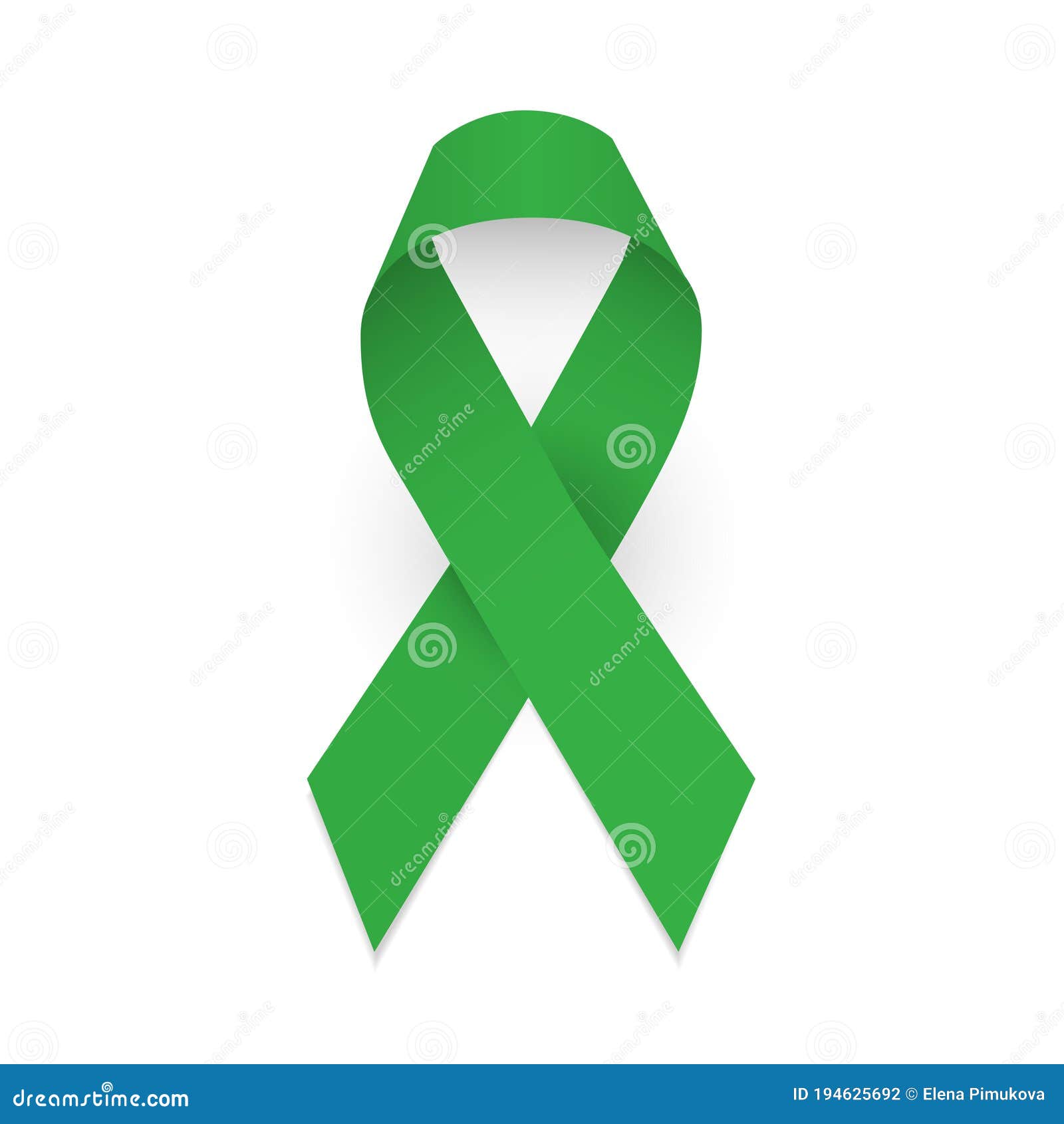 Green Awareness Ribbon Symbol Of Celebral Palsy And Mental Health