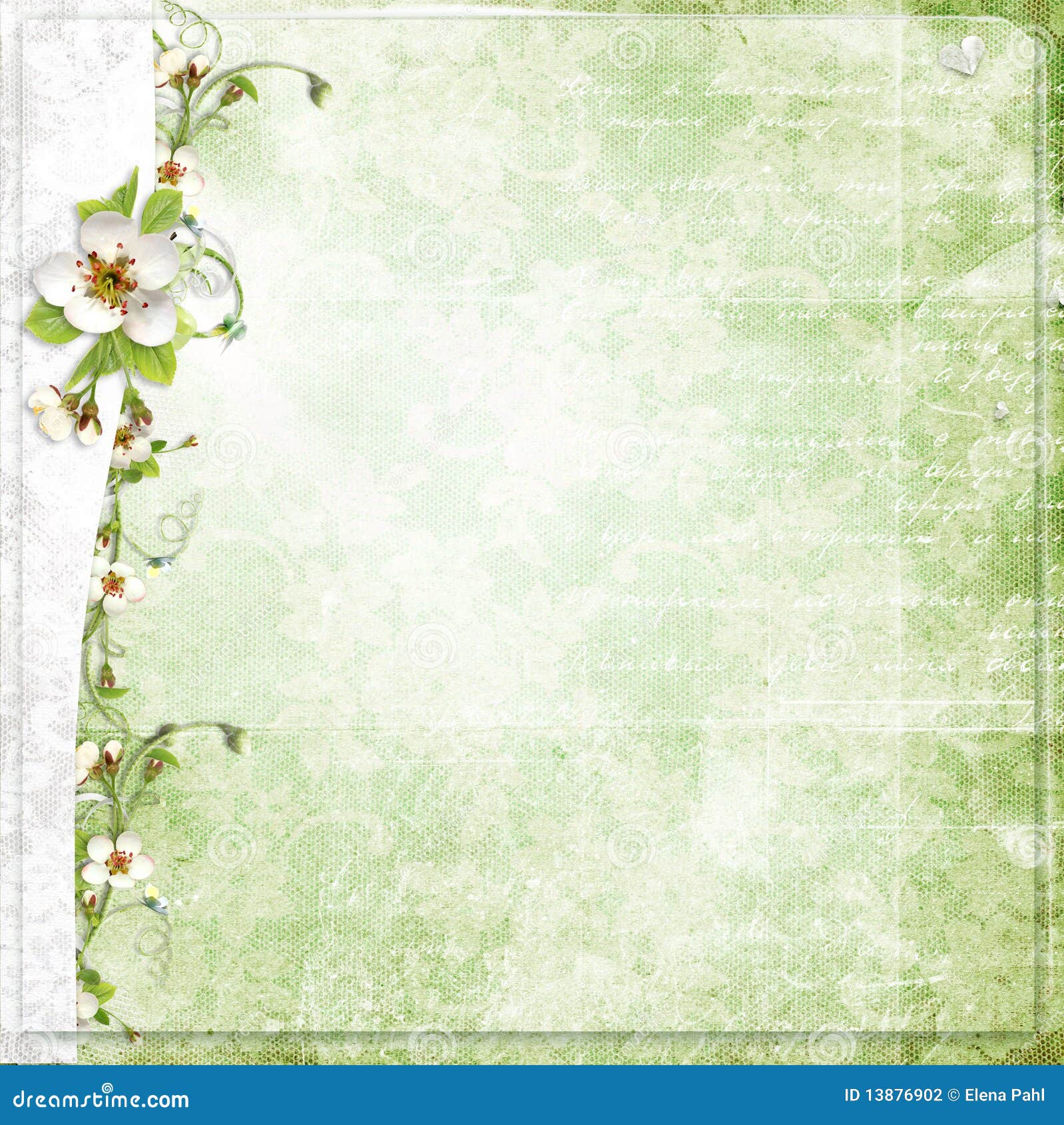 Green Background With Apple Flowers Stock Illustration Illustration