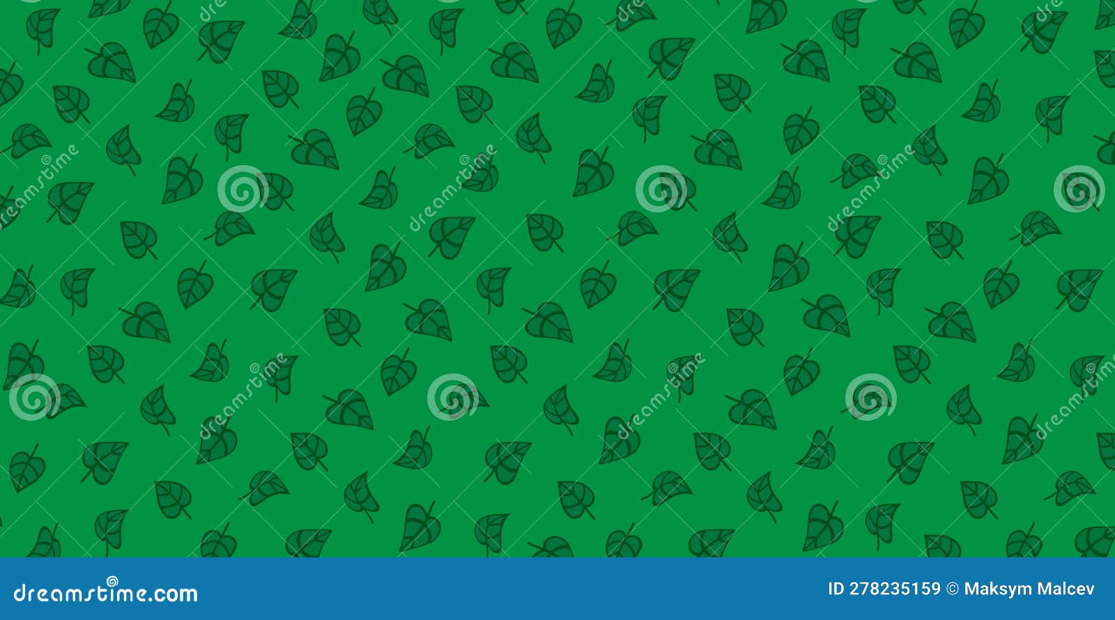 Green Background with Leaves Pattern. Vector Stock Vector