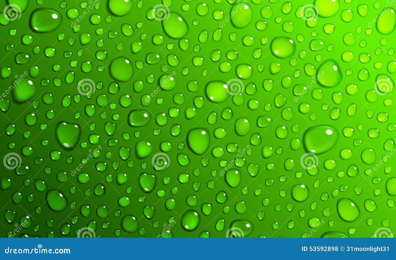 Green Background of Water Drops Stock Vector - Illustration of light ...