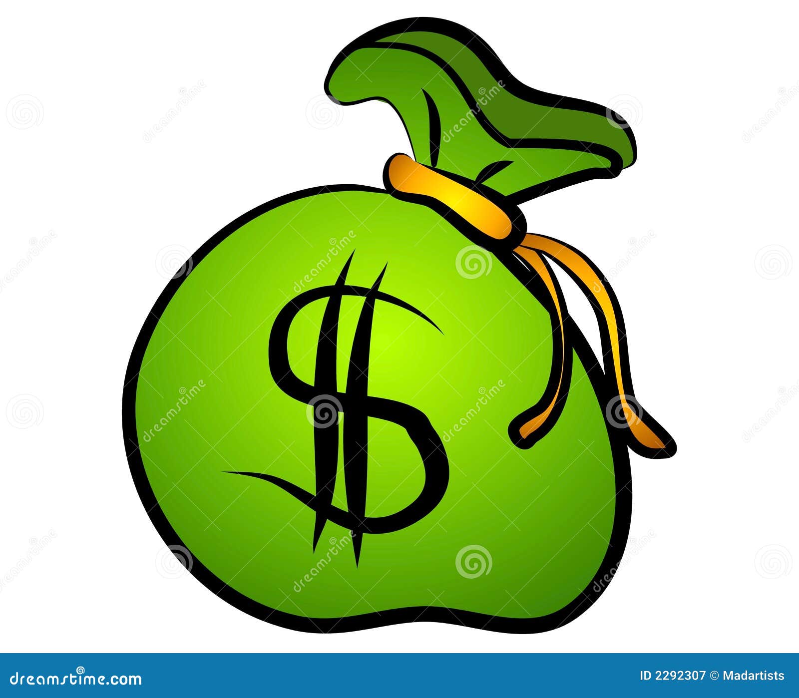 Green Bag Of Money Dollar Sign Royalty Free Stock Photography - Image