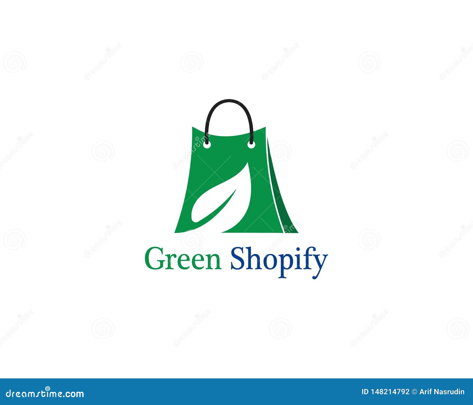 Green Bag Online Shop Vector Logo Design Editorial Photography