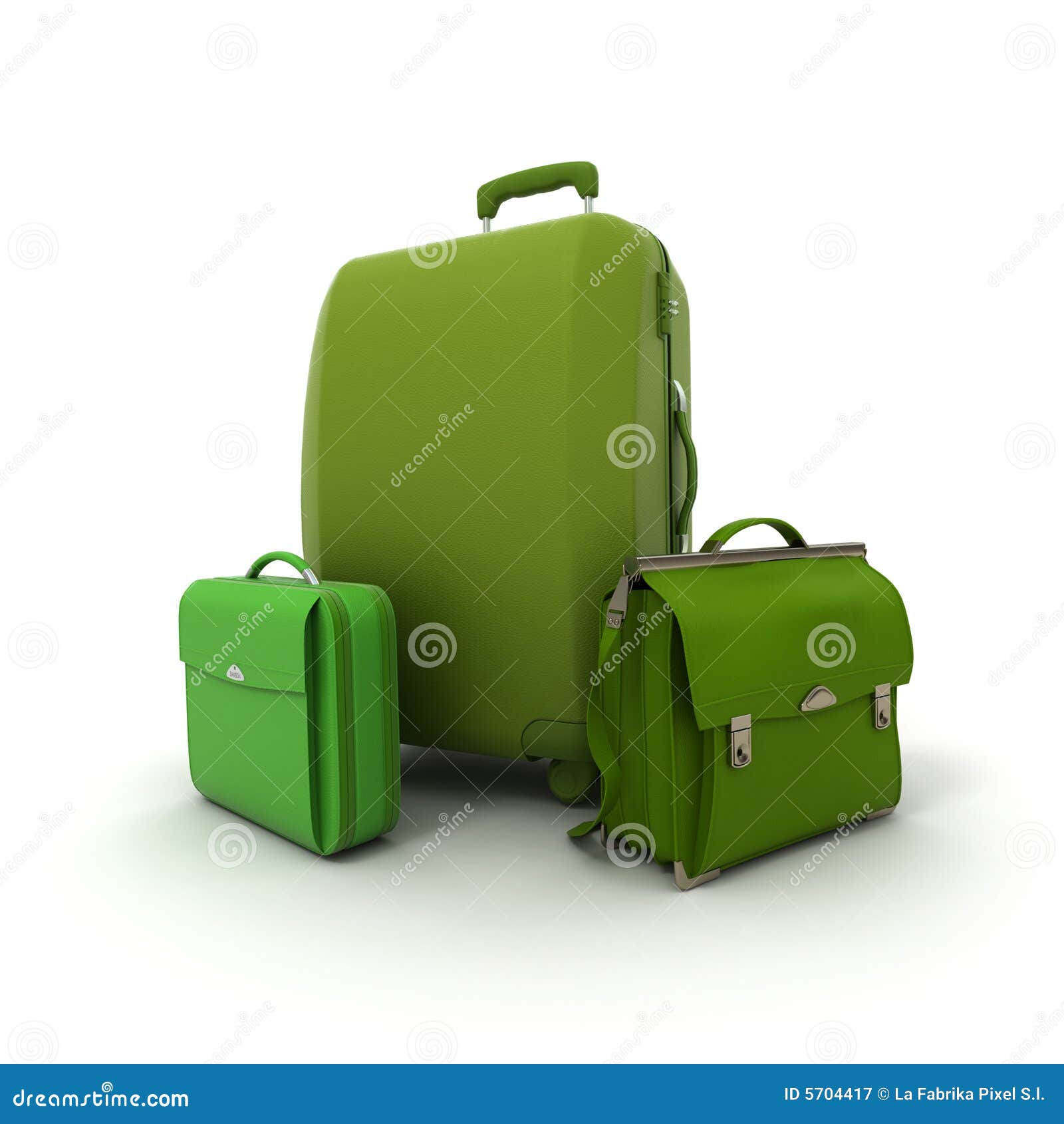 Green baggage set stock illustration. Illustration of luggage 5704417