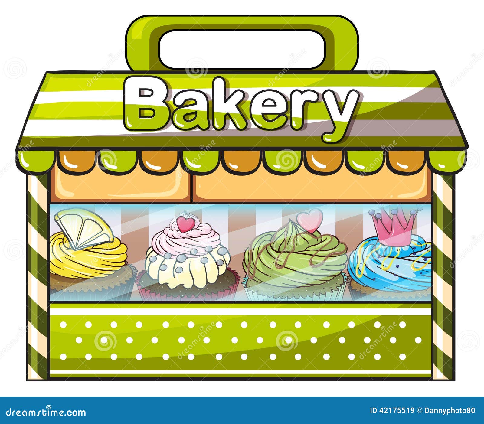 A green bakery store stock vector. Illustration of dots - 42175519