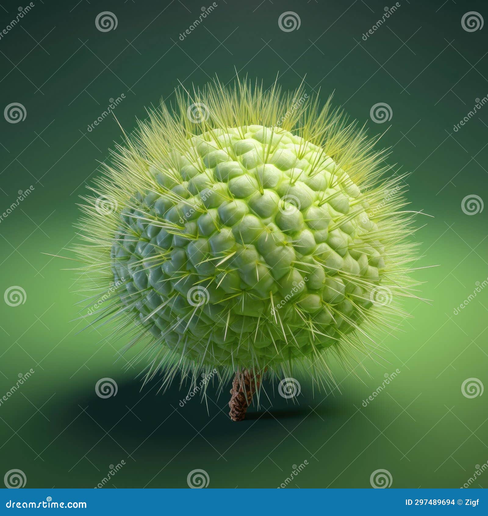 Green Ball with Spikes on it Stock Illustration Illustration of