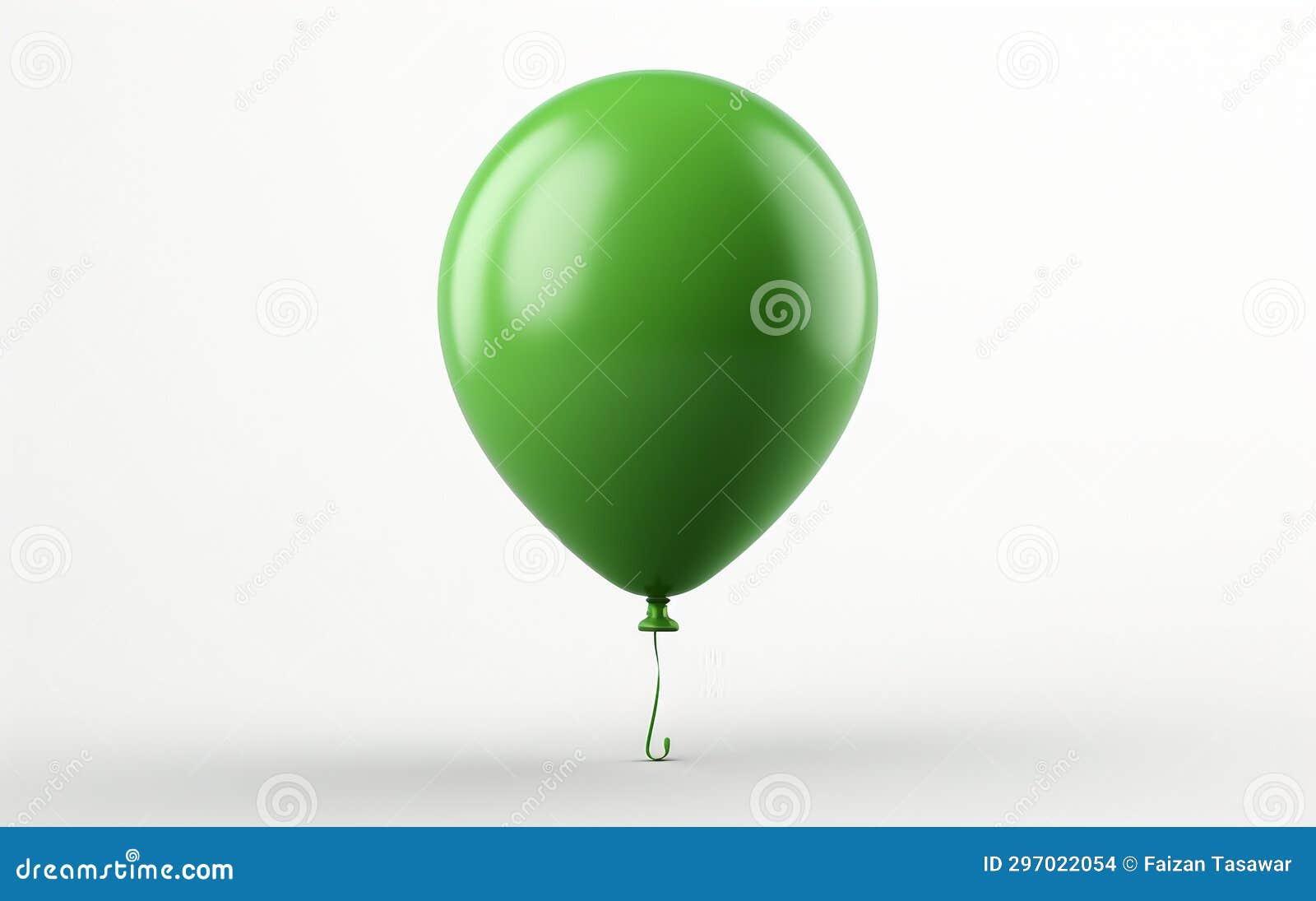 Green Balloon on Transparent Background -Generative Ai Stock