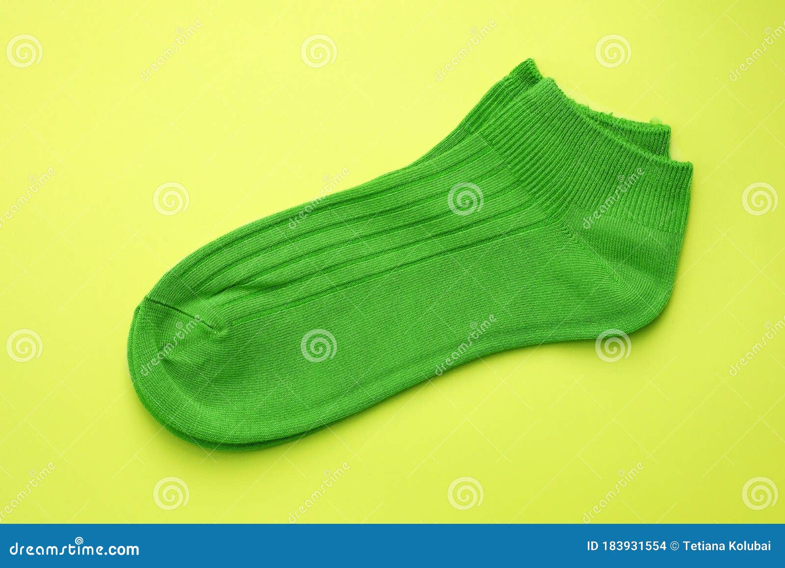 Green Bamboo Socks on a Yellow Background. Stock Photo - Image of ...