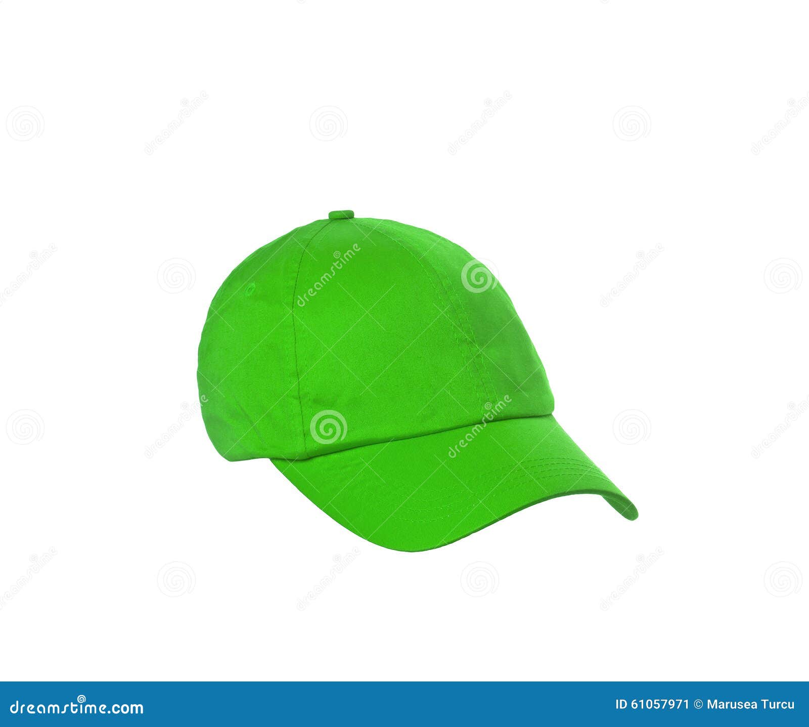 Green Baseball Cap is Isolated on a White Stock Image - Image of casual ...