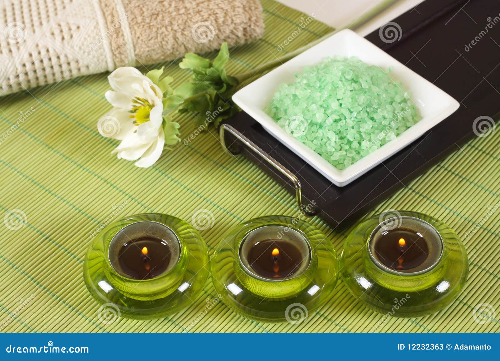 Green bath salt stock image. Image of cosmetic, product 12232363