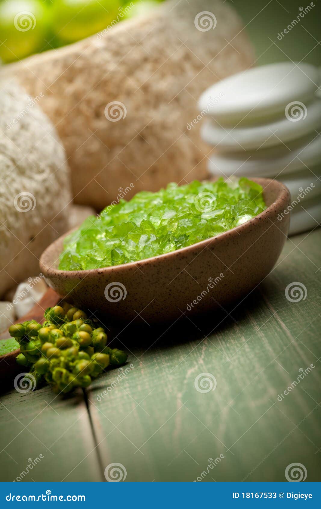 Green bath salt stock image. Image of mineral, organic - 18167533
