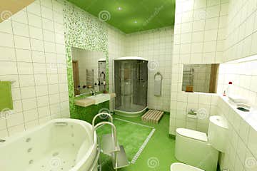 Green bathroom stock photo. Image of indoors, mosaic, bathroom - 2384664