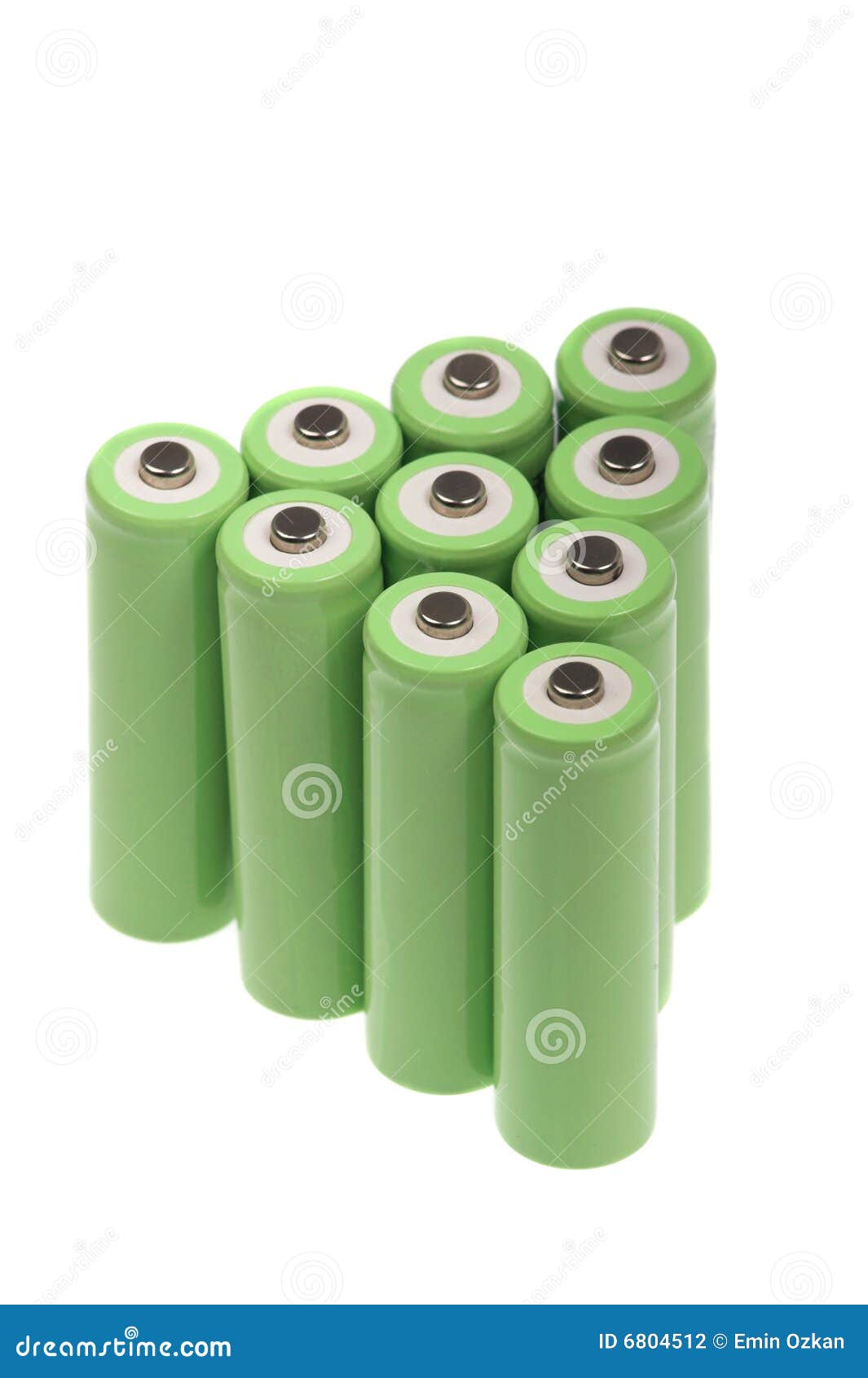 Green batteries stock photo. Image of power, group, isolated 6804512