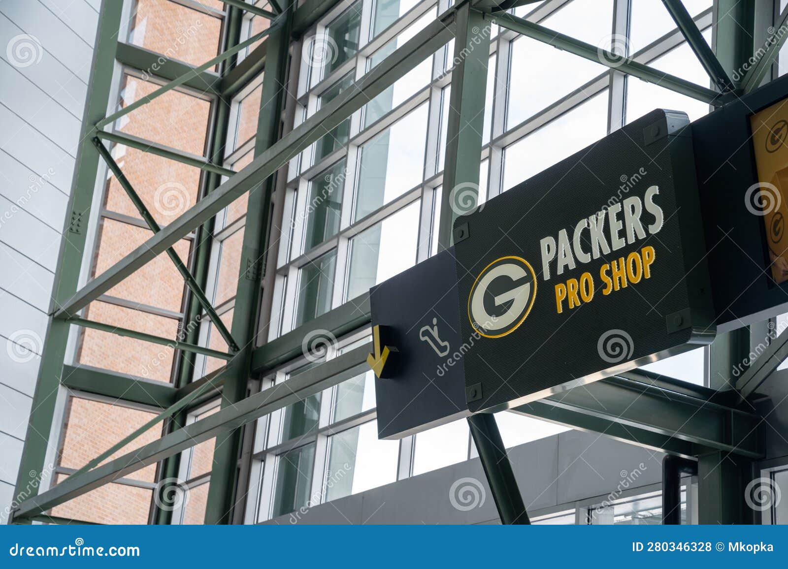 Sign for the Green Bay Packers Pro Shop, at Lambeau Field Stadium, Selling  Merchandise Editorial Stock Photo - Image of sports, season: 280346328
