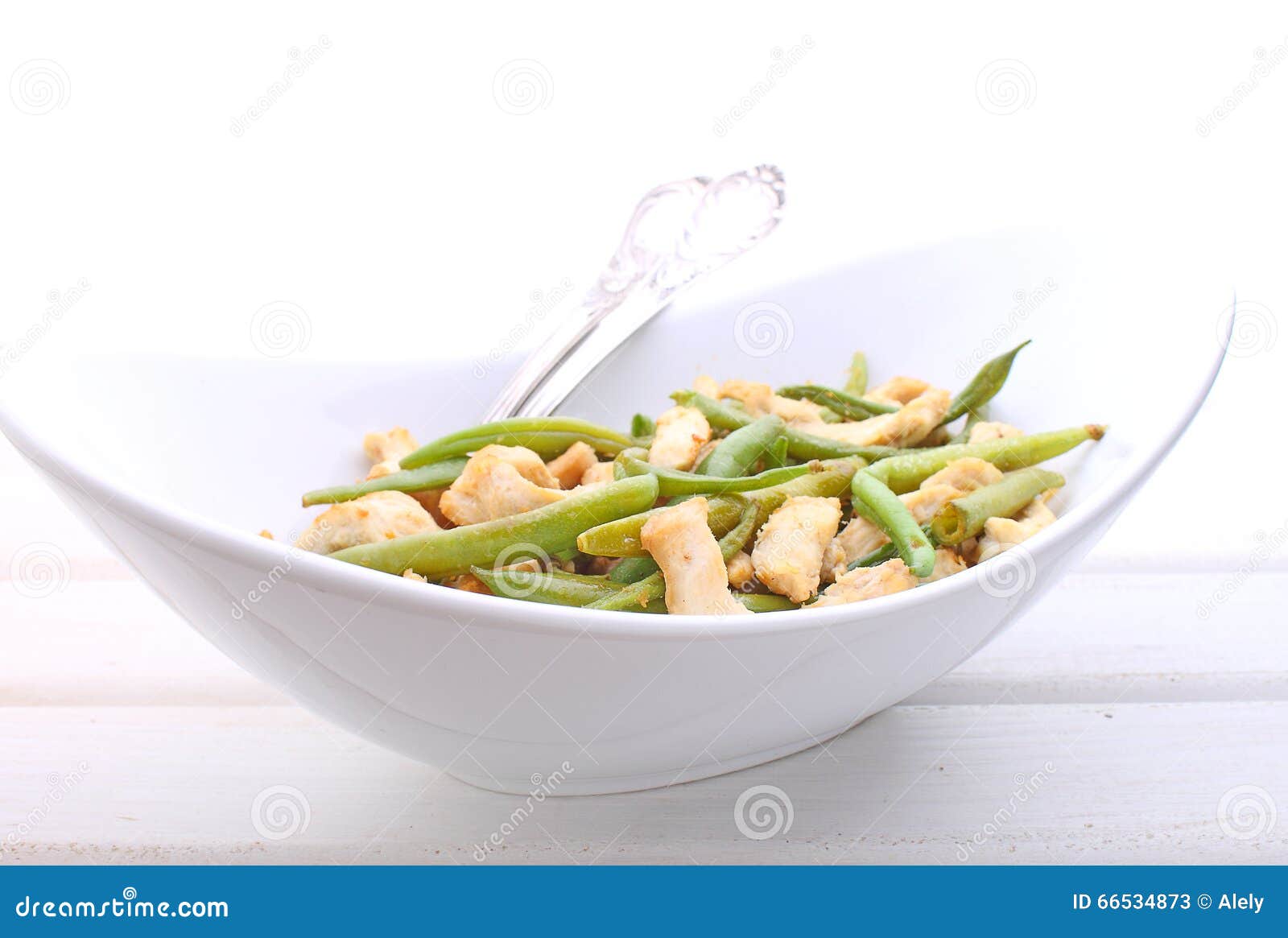 Green Beans with Chicken and Garlic Stock Image Image of food, garlic