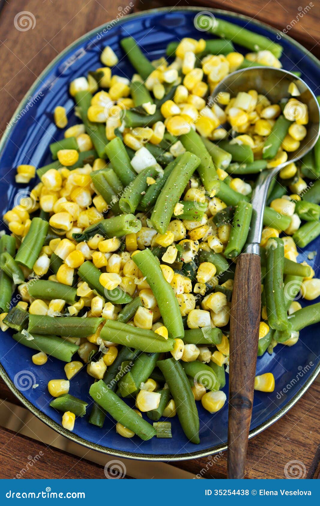 Green beans with corn stock photo. Image of succotash 35254438