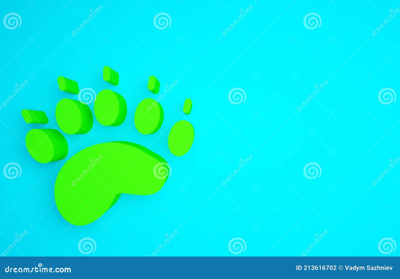 Green Bear Footprint Icon Isolated on Background. Minimalism Concept Stock Illustration Illustration of sport, icon: 213616702
