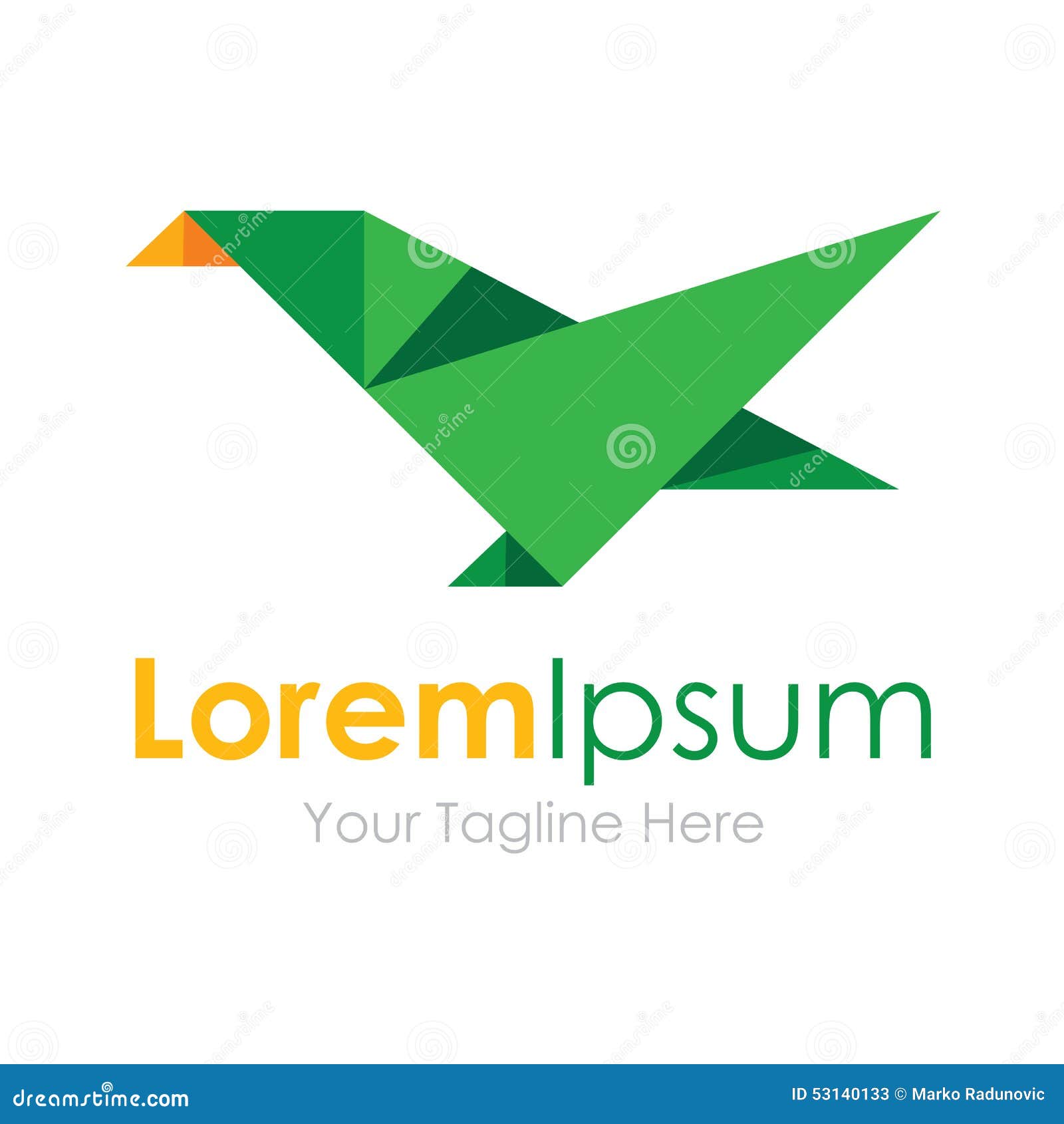 green beauty geometric polygons bird  icons business logo