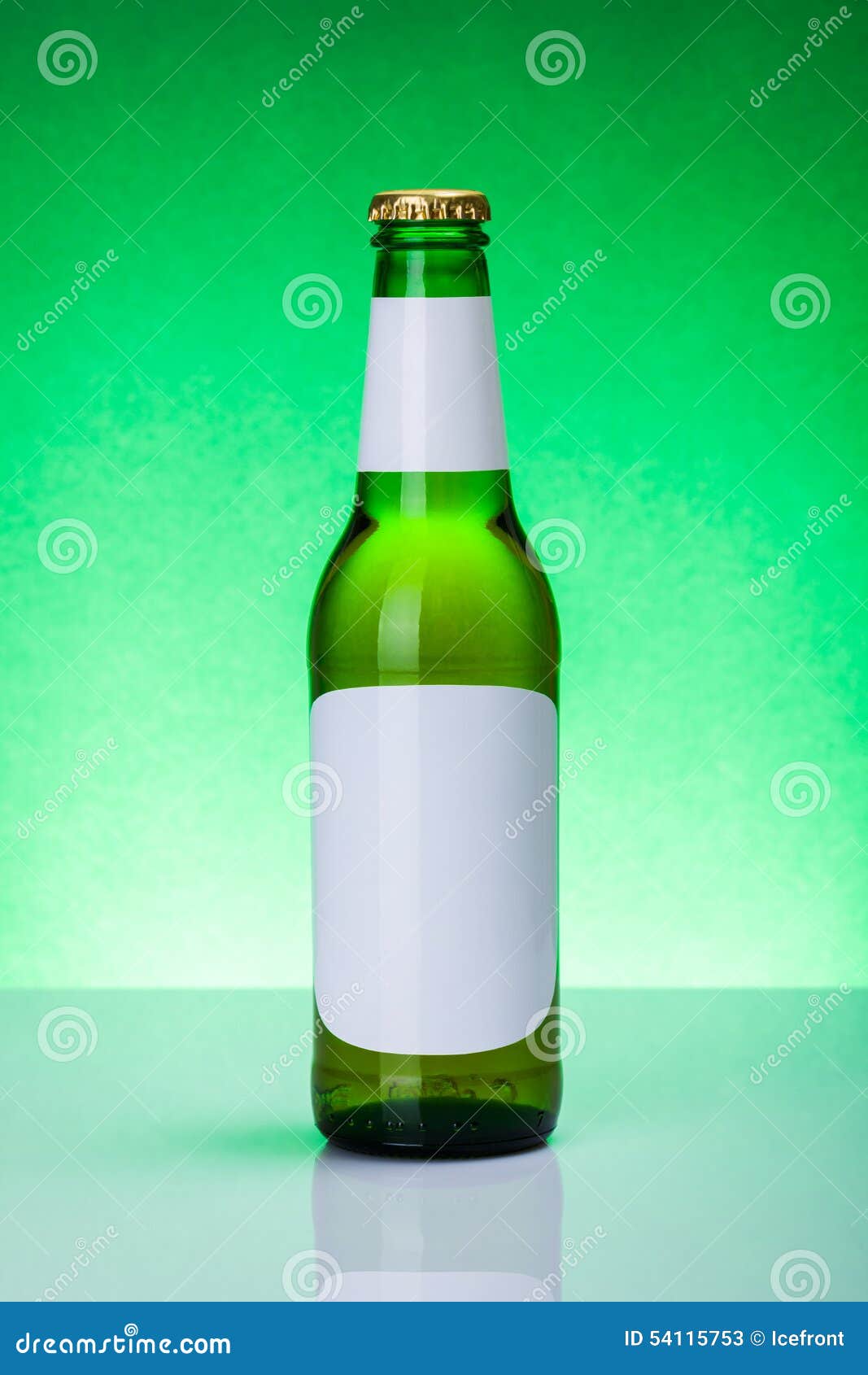 Green Beer Bottle with Blank Labels Stock Image Image of booze, empty 54115753