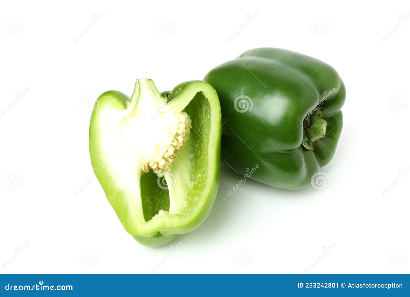 Green Bell Pepper Isolated on White Background Stock Image Image of