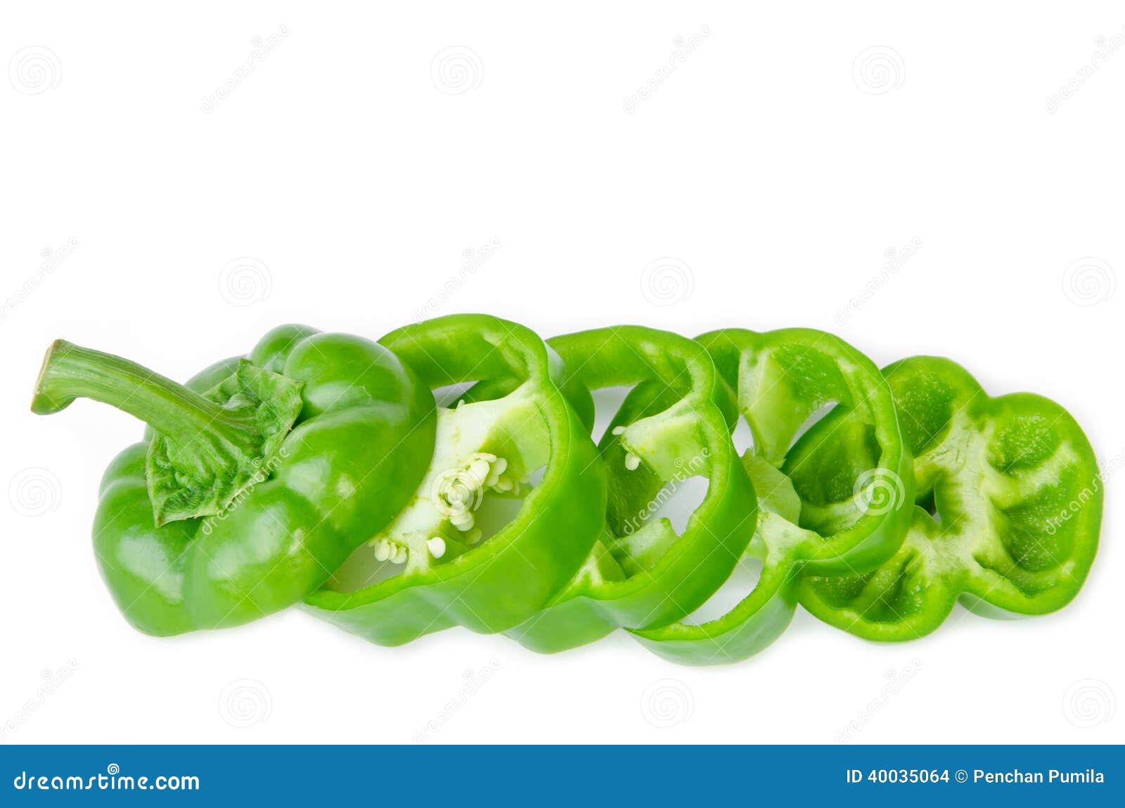 Green bell pepper slice stock photo. Image of vivid, slice 40035064