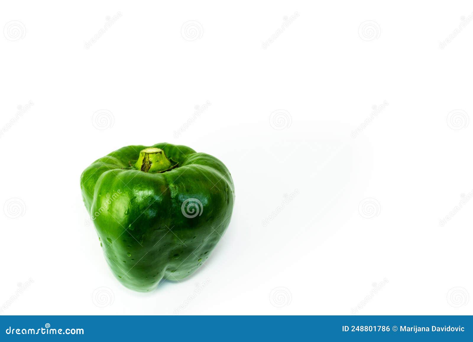 Green Bell Pepper Vegetable Left on a White Background Stock Photo