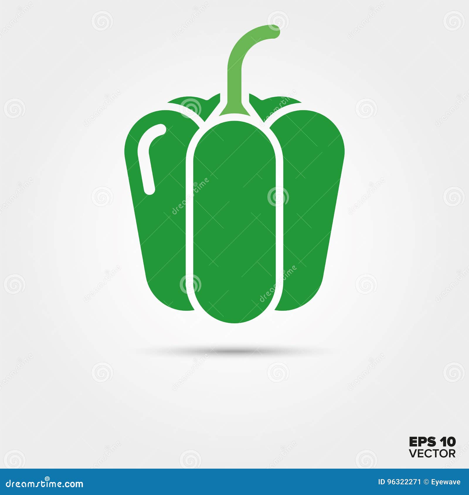 Green Bell Pepper Vegetable Vector Icon Stock Vector Illustration of