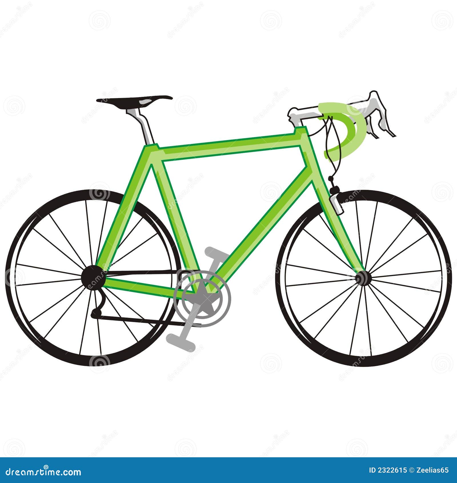 Green Bicycle Cartoon Vector | CartoonDealer.com #2322615