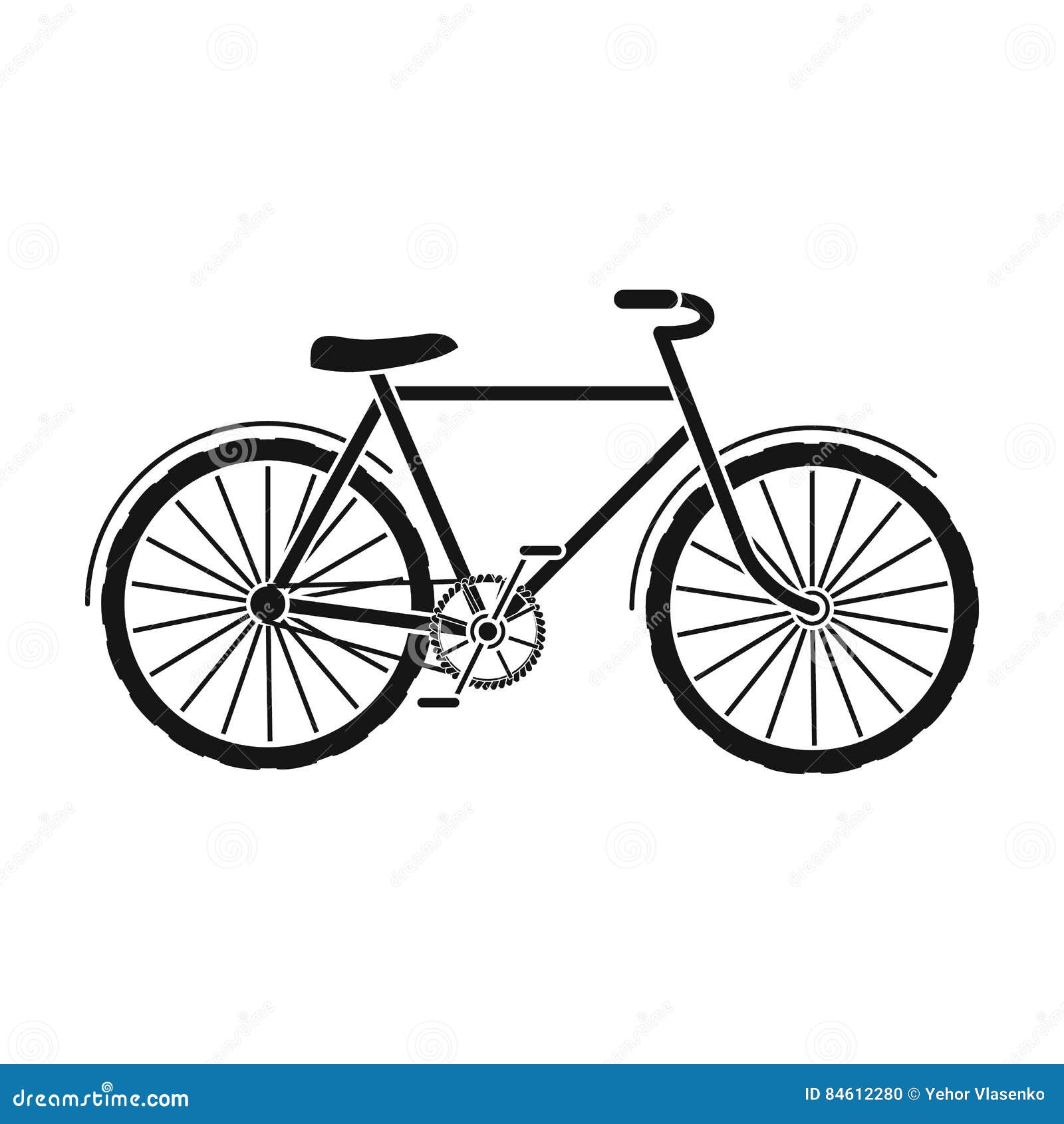 Green Bicycle Icon In Black Style Isolated On White Background. Bio And