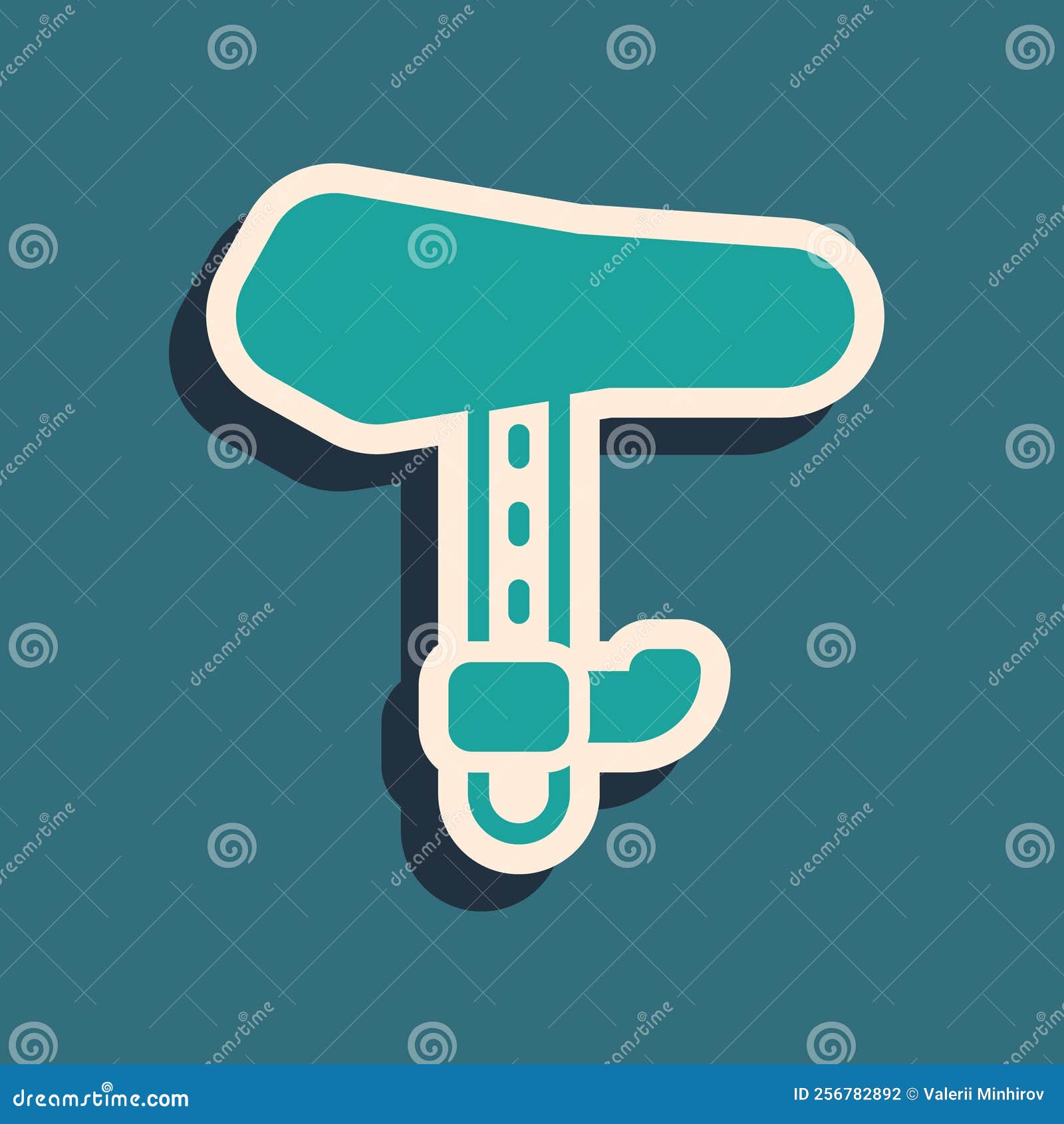 Green Bicycle Seat Icon Isolated on Green Background. Bicycle Saddle