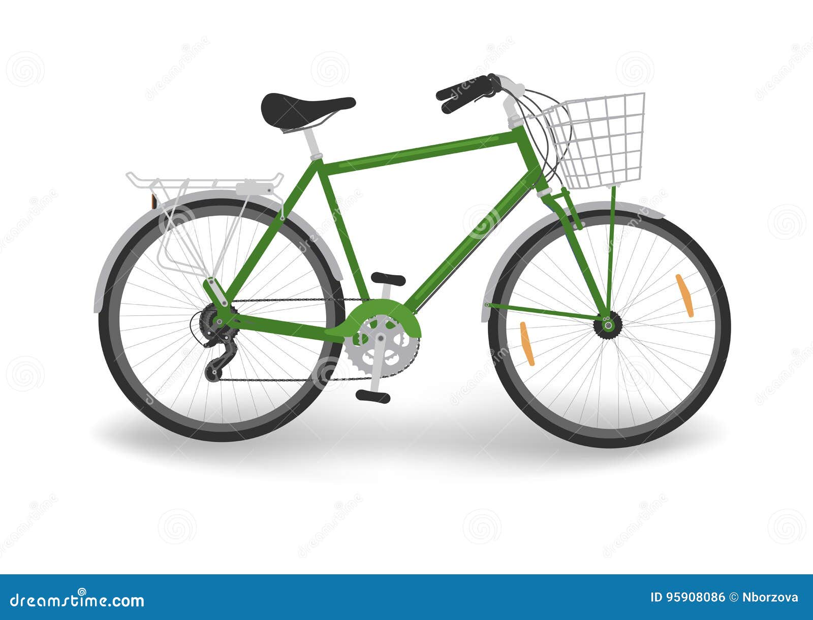 green bike basket