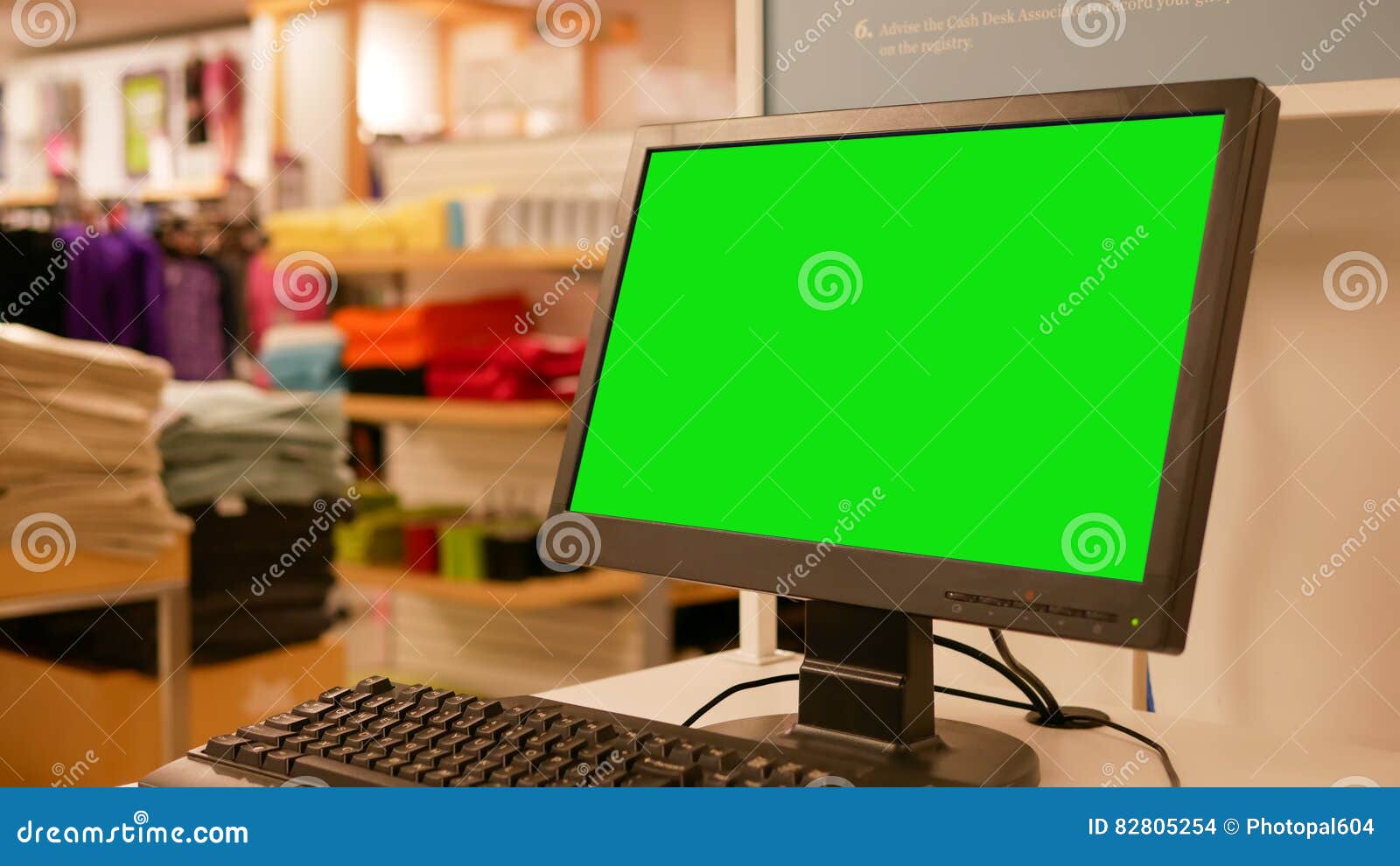 Green Billboard For Your Ad On Computer Screen Stock Photo Image