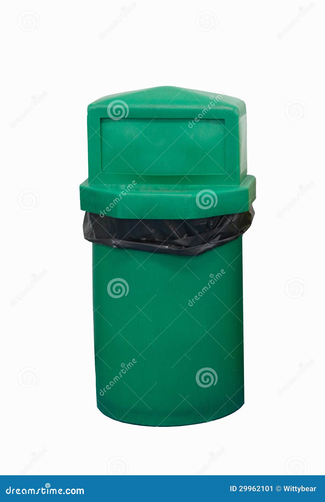 Green Bin on White Background Stock Image Image of plastic, isolated