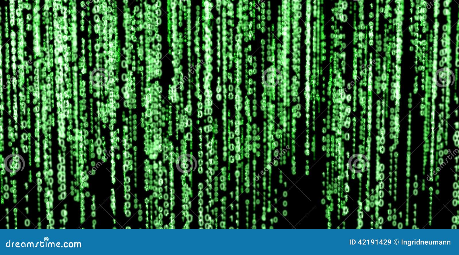 Green Binary Code on Black Background Stock Illustration Illustration of generated, background