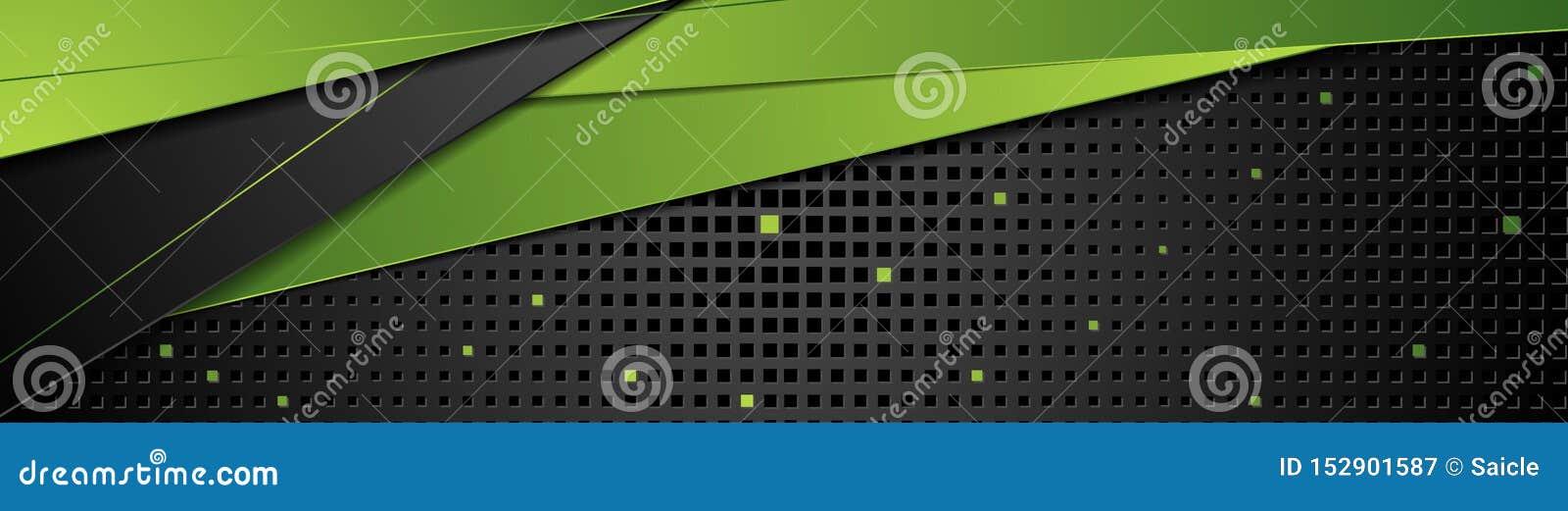 Green and Black Abstract Corporate Banner Design Stock Vector