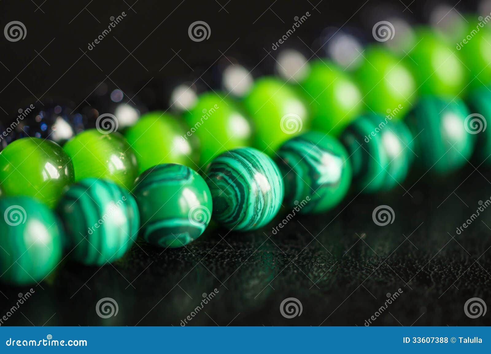 Green and Black Beads from a Stone Stock Photo Image of fashion, natural 33607388