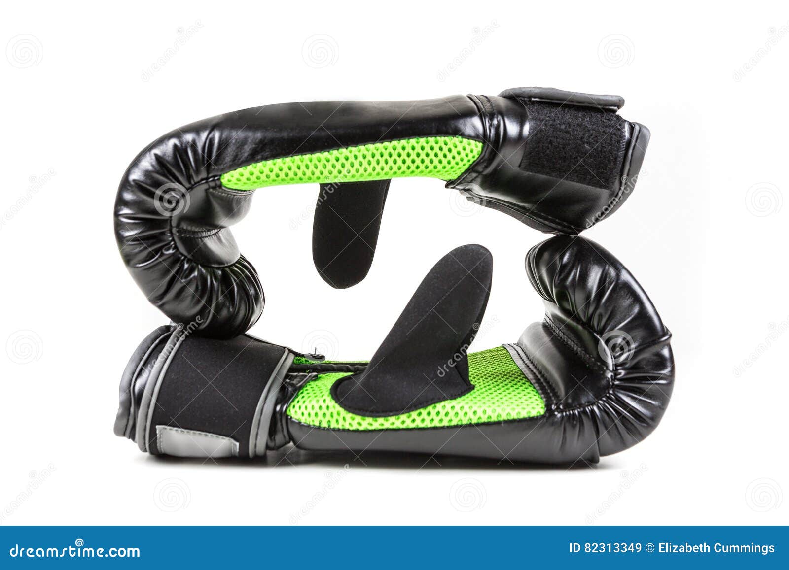 Green and Black Boxing Gloves Stock Image Image of hands, thumb 82313349