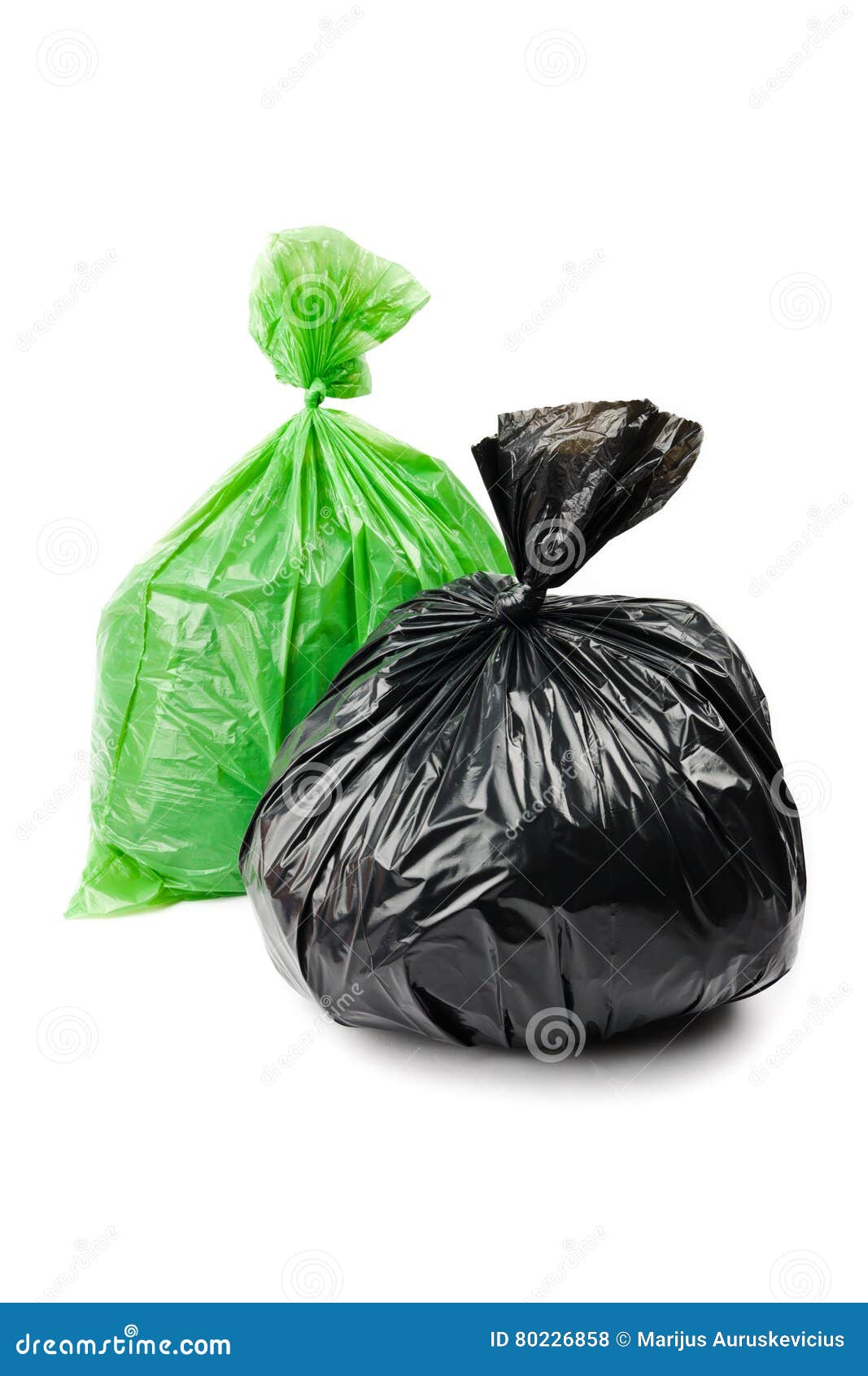 Green and Black Garbage Bags Stock Photo - Image of liner, household:  80226858