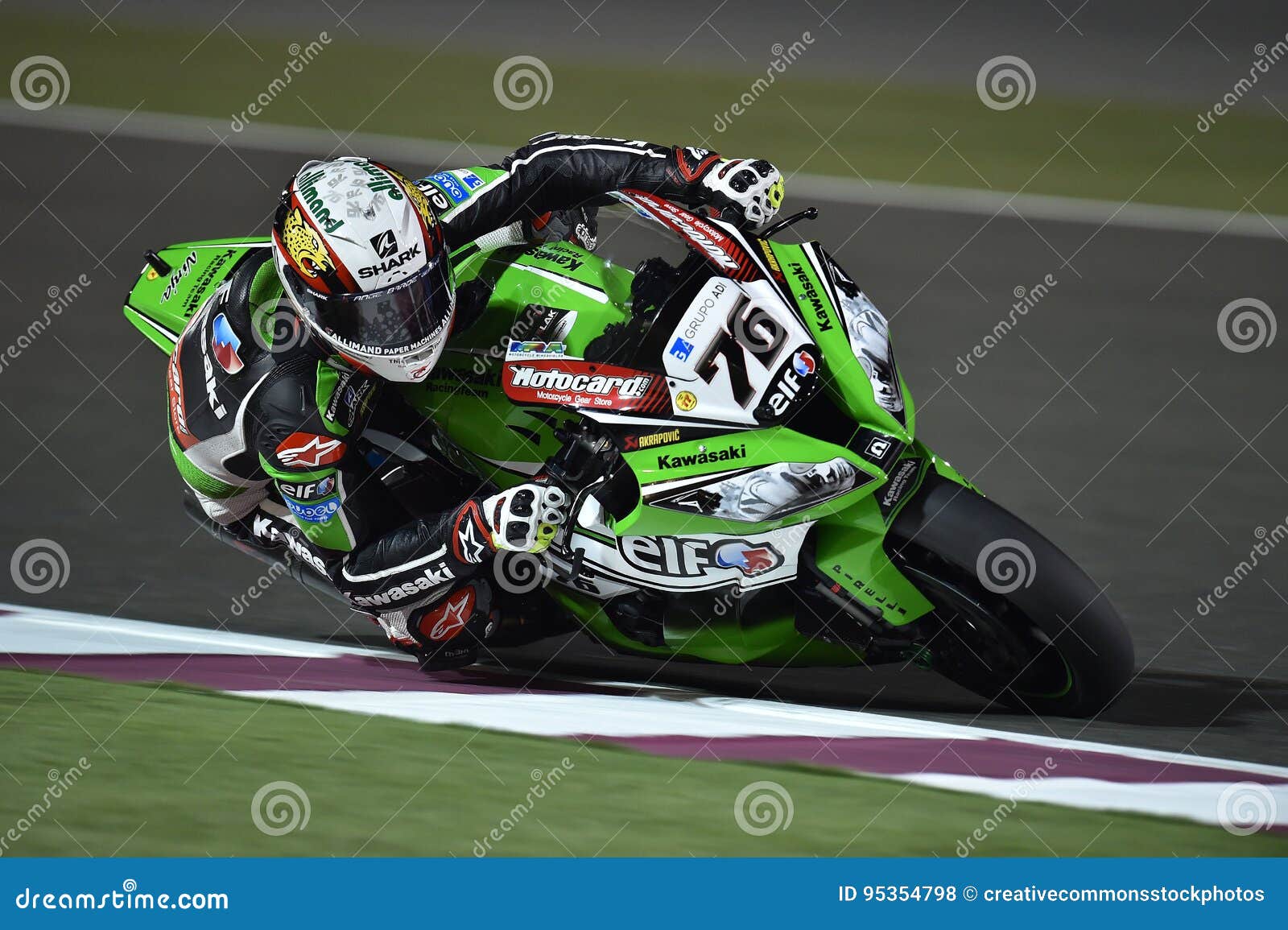Green And #76 Kawasaki Motogp Rider Picture. Image: 95354798
