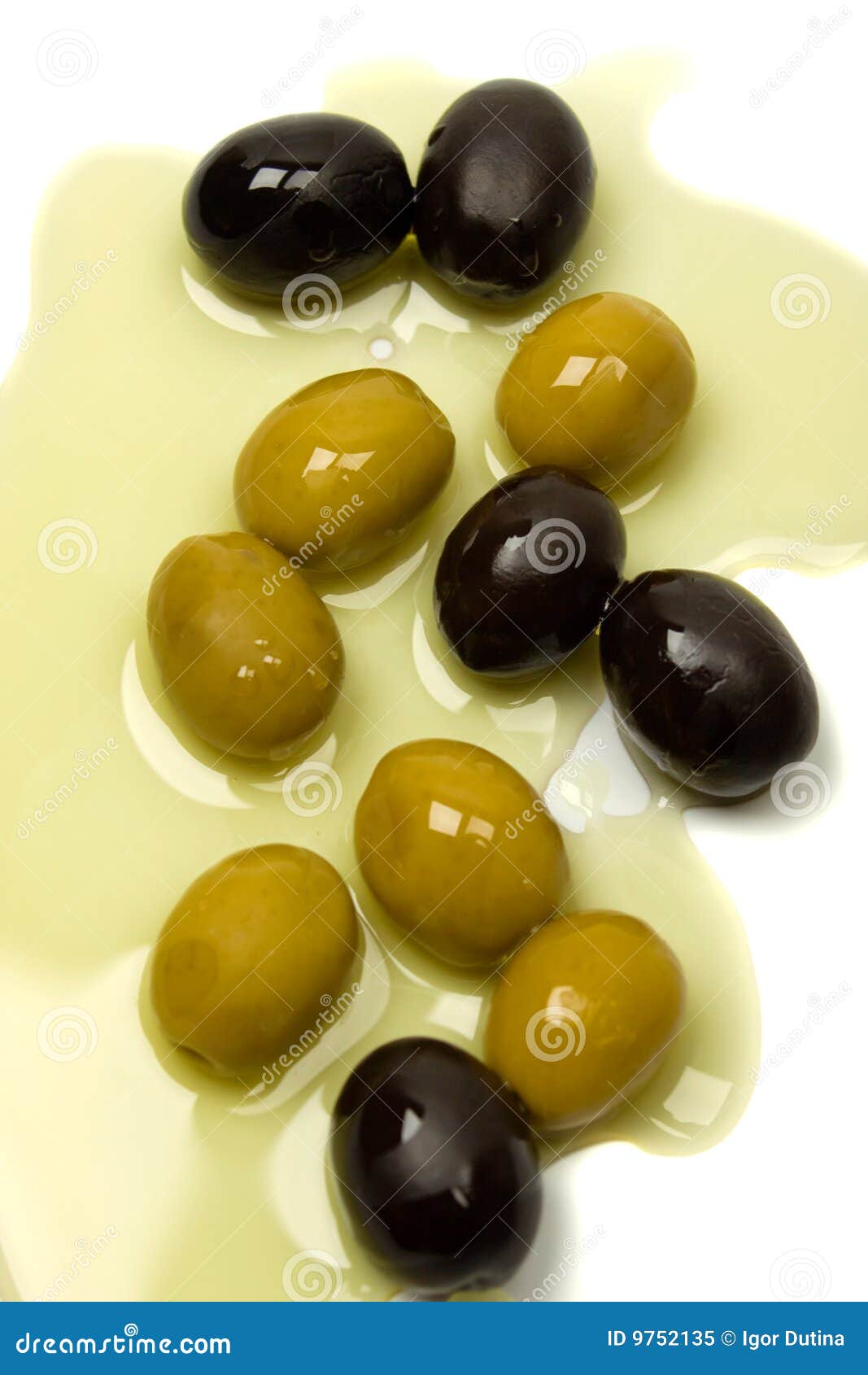 Green and Black Olives in Olive Oil Stock Image Image of italian