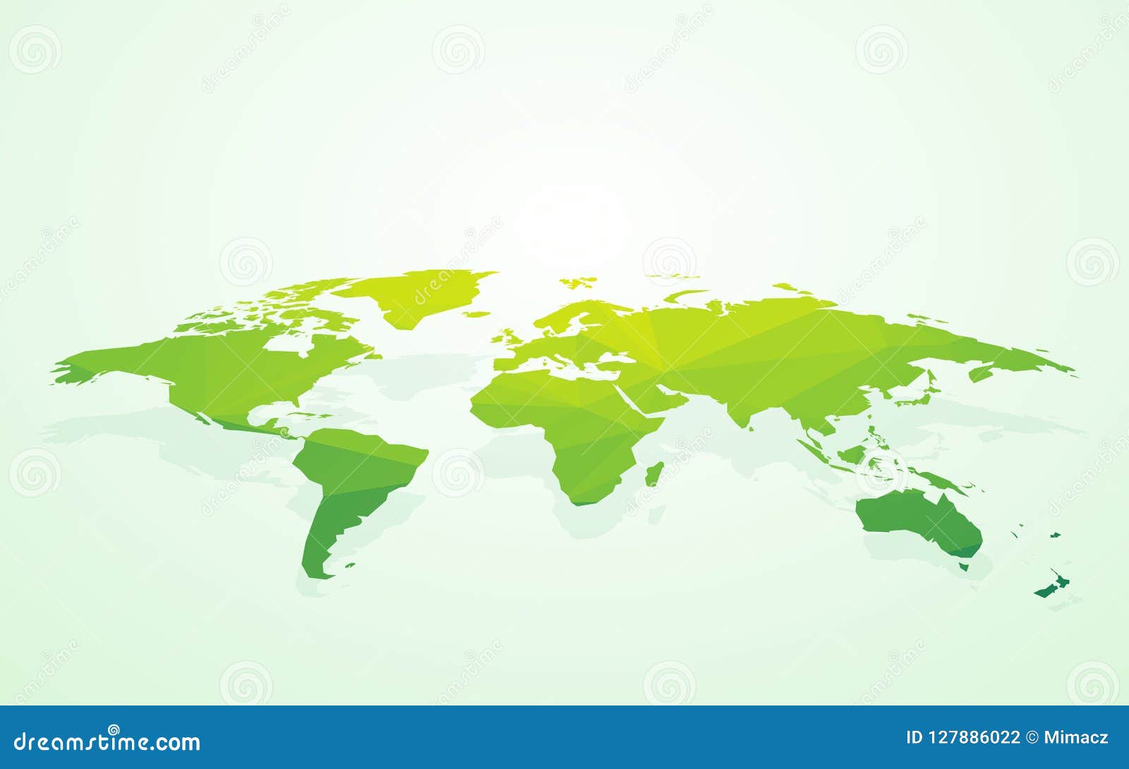 Green Blank World Map Fake3D Stock Vector - Illustration of travel