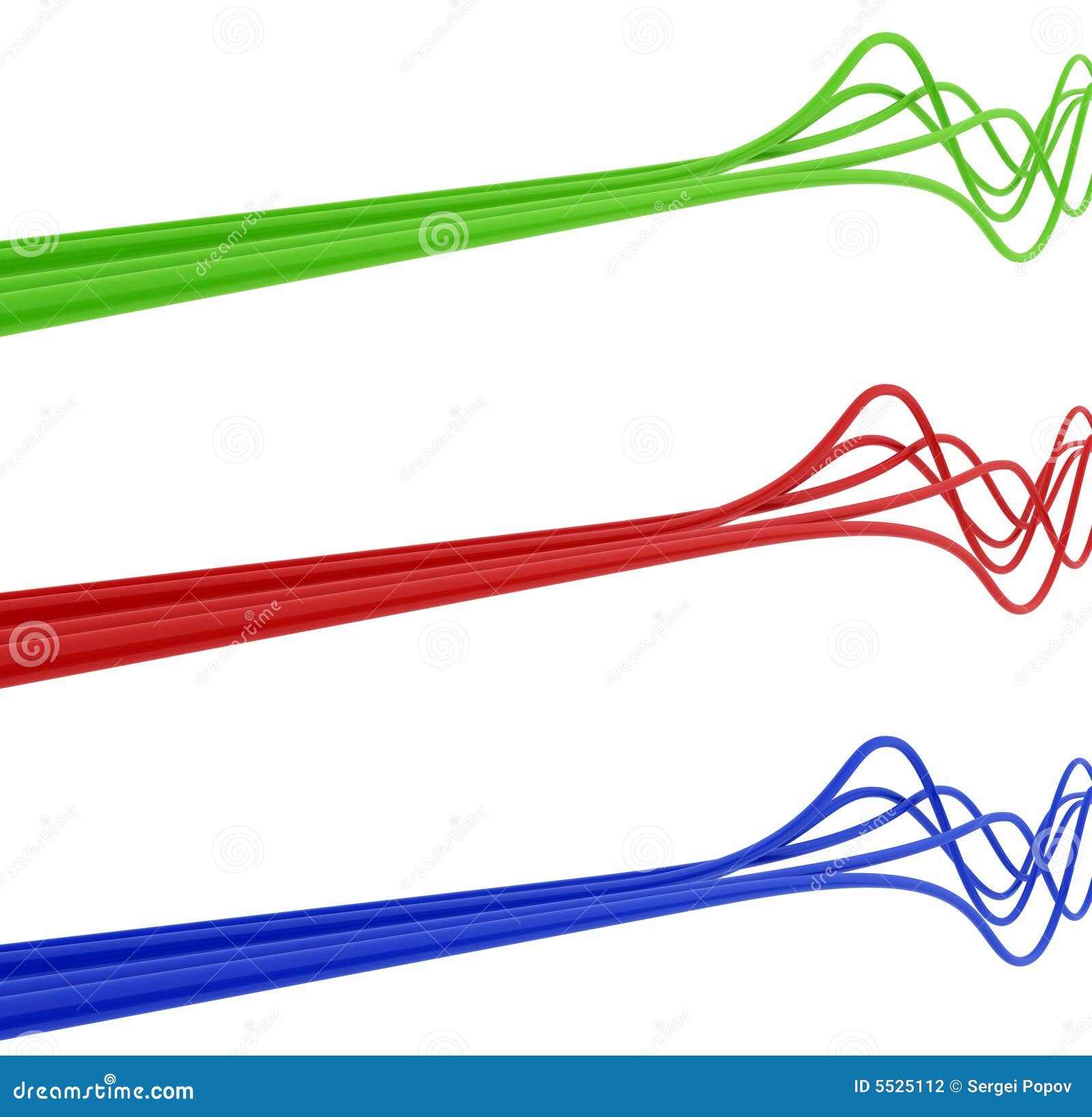 Green blue and red cables stock illustration. Illustration of green