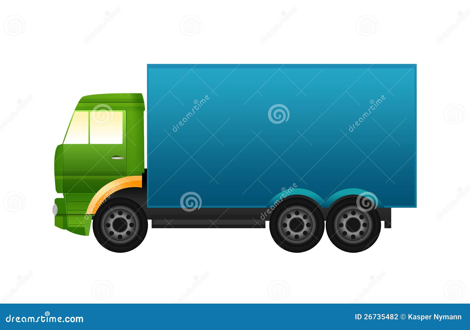 Green and blue truck stock illustration. Illustration of industrial 26735482