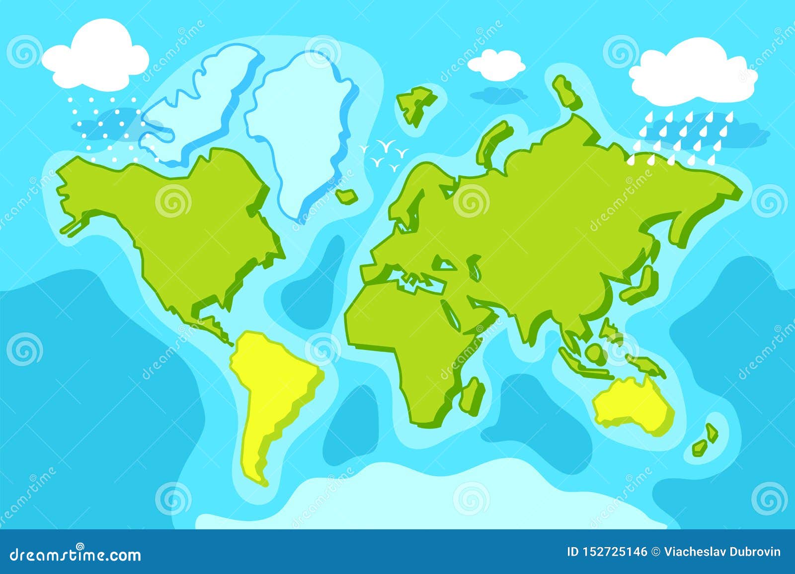 Green Blue World Map Vector Illustration. Cartoon Planet Map with Continent, Sea, Cloud. Blue Green Natural Landscape Stock Vector - Illustration of cartography, blue: 152725146 Green Blue World Map Vector Illustration. Cartoon Planet Map with Continent, Sea, Cloud. Blue Green Natural Landscape Stock Vector - Illustration of cartography, blue: 152725146