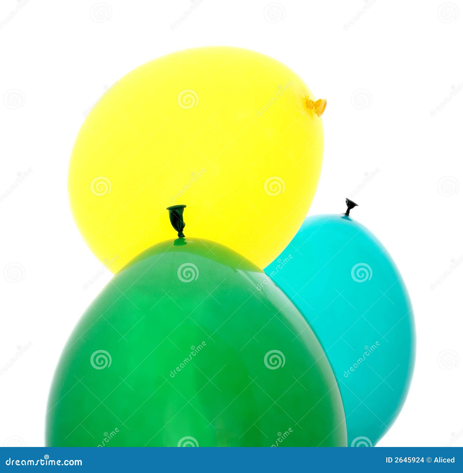 Green, Blue, Yellow Balloons Stock Images - Image: 2645924