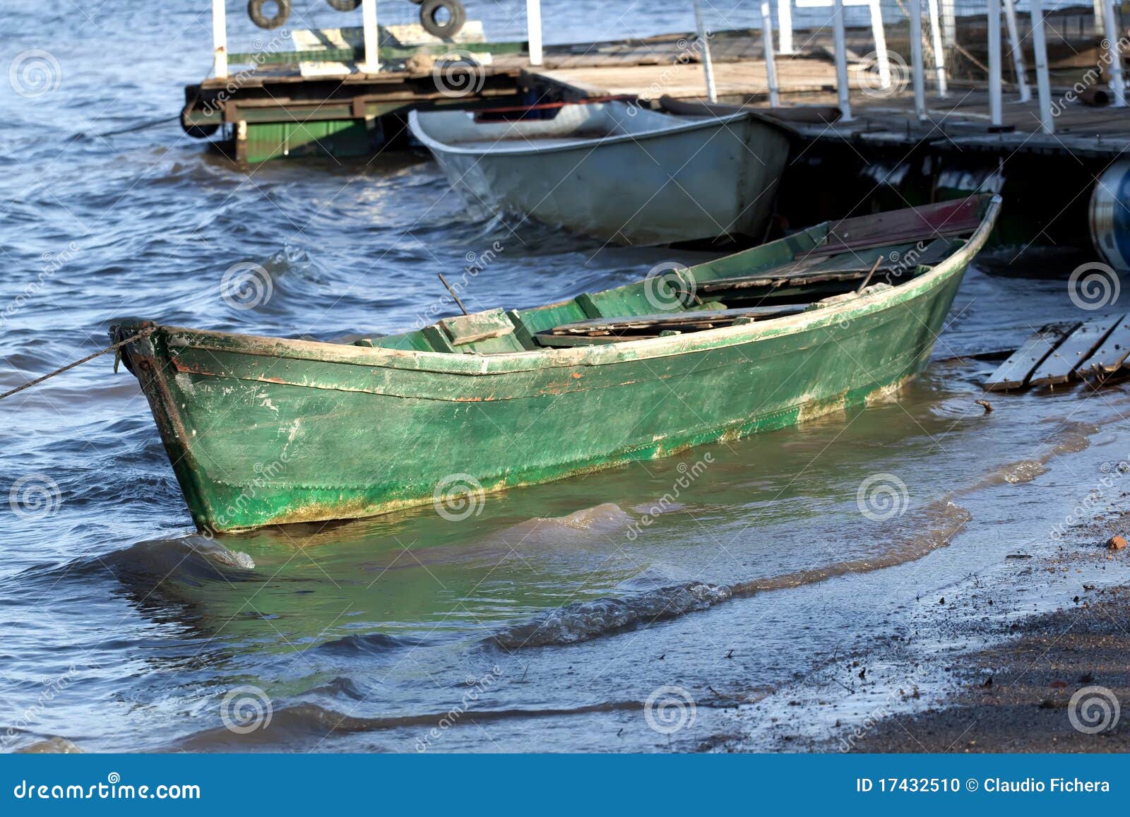 Green boat stock photo. Image of landscape, green, nature 17432510