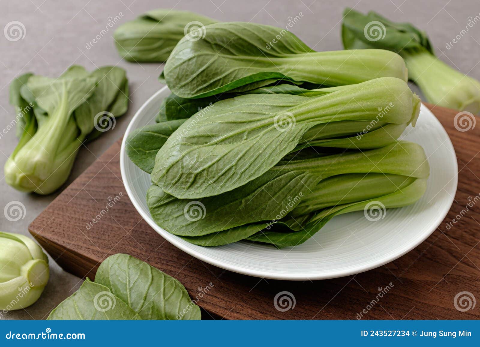Green Bok Choy, a Leafy Vegetable with a Soft Texture Stock Photo