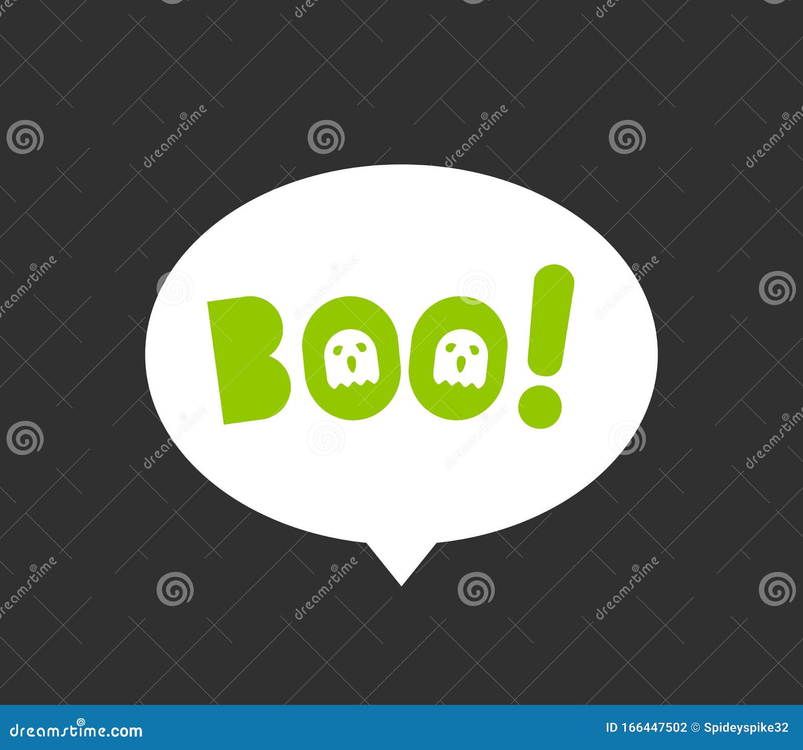 Green Boo Letters on Bubble Speech Stock Illustration Illustration of