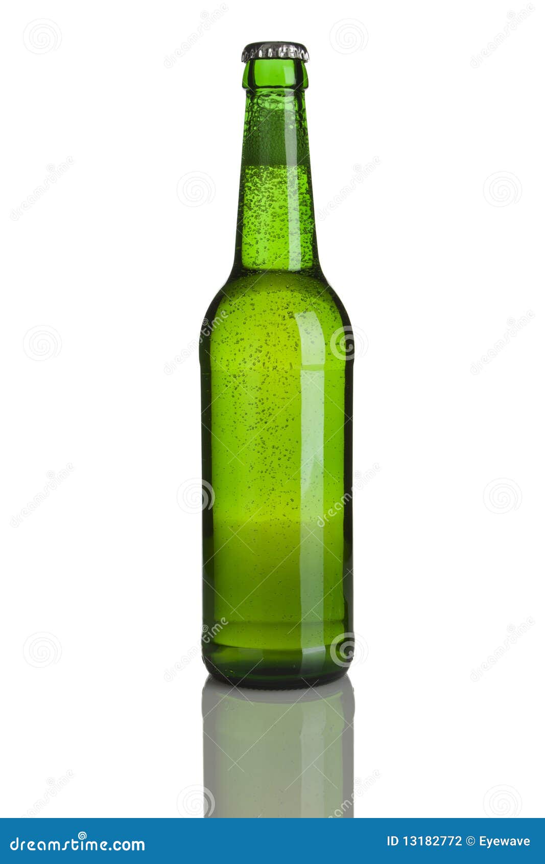 Green Bottle of Beer without Labels Stock Photo Image of cork, lager