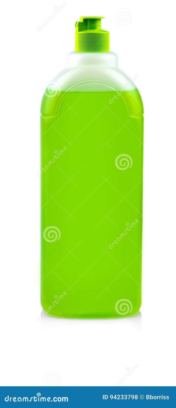 Green Bottle With Dishwashing Detergent Stock Photo Image of blank