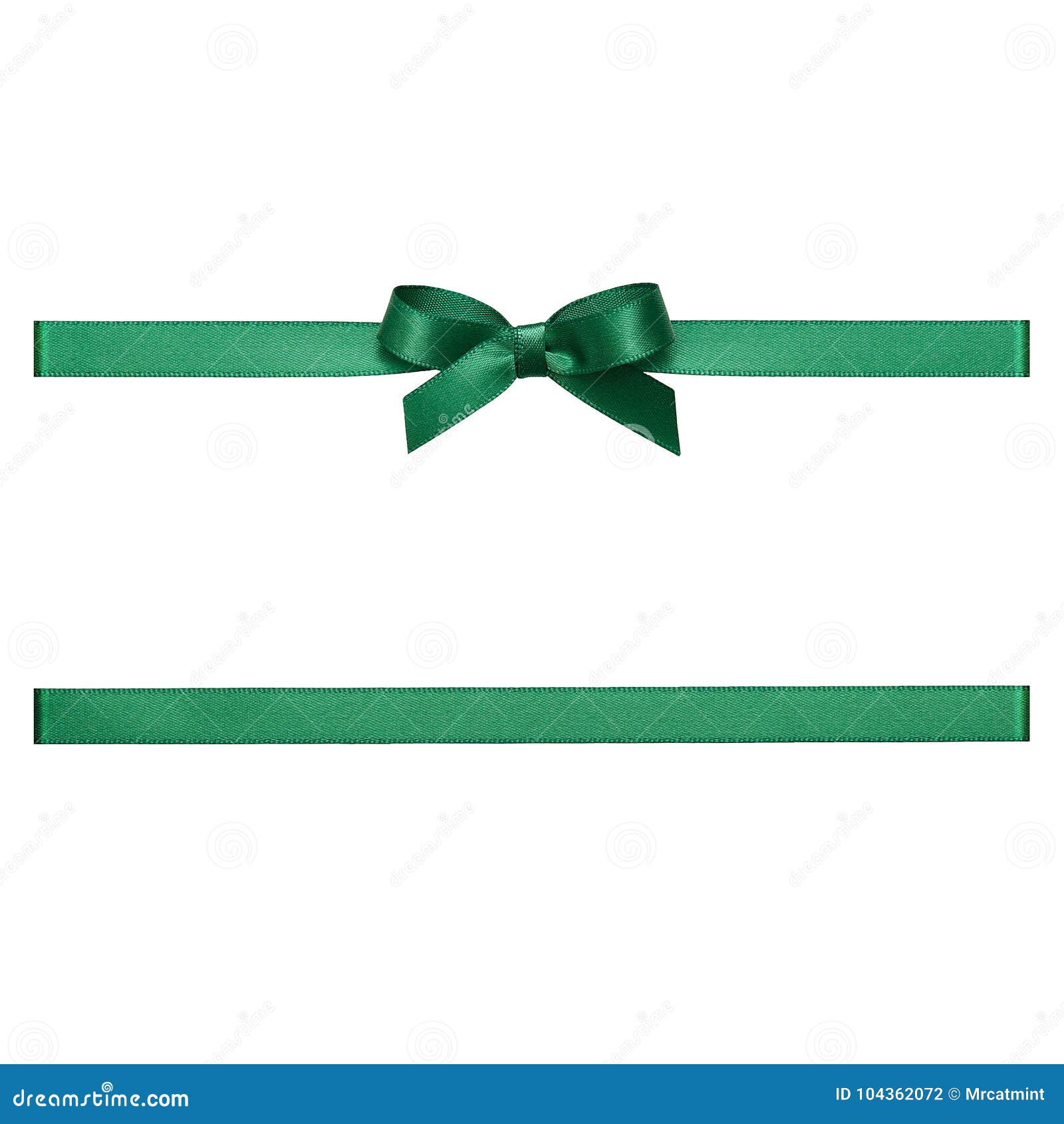 Green Bow Made of Satin Ribbon Stock Photo - Image of design, corner ...